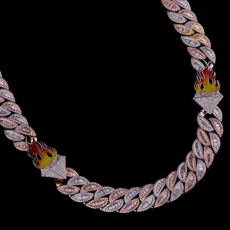 Rounded Motif Layering Chain with Micro Lab Grown Diamonds - view 2