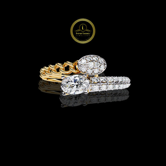 Lab Diamond Crisscross Band Minimalist 925 Silver Jewelry