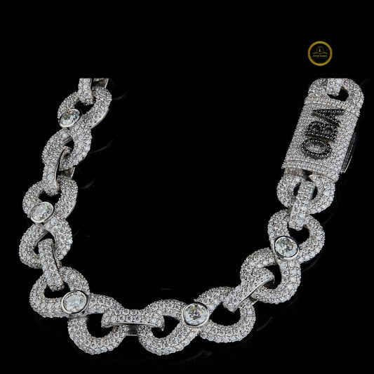 Hip Hop Lab Diamond Repeating Pattern Statement Chain Set - view 4