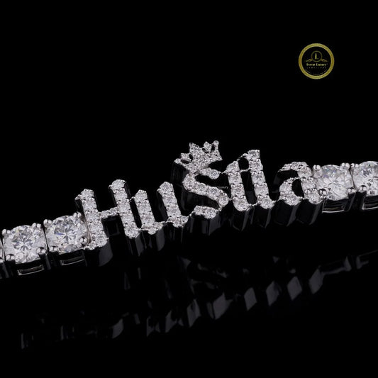 Custom Cut Moissanite Name Tennis Bracelet - view 2