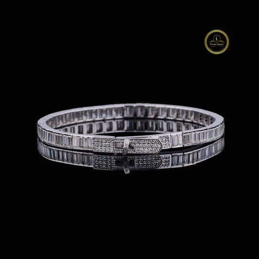 Emerald Cut Channel Set Lab Grown Diamond Tennis Bracelet - view 2