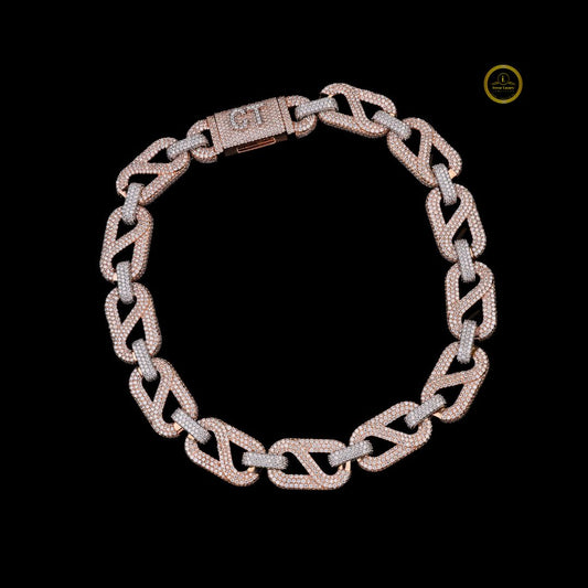 Geometric Station Link Chain with Micro Lab Grown Diamonds - view 2