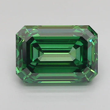 Dazzling Of 2.10 CT Emerald Shape Fancy Vivid Green Color VS2 Clarity Moissanite Diamond For Silver Days