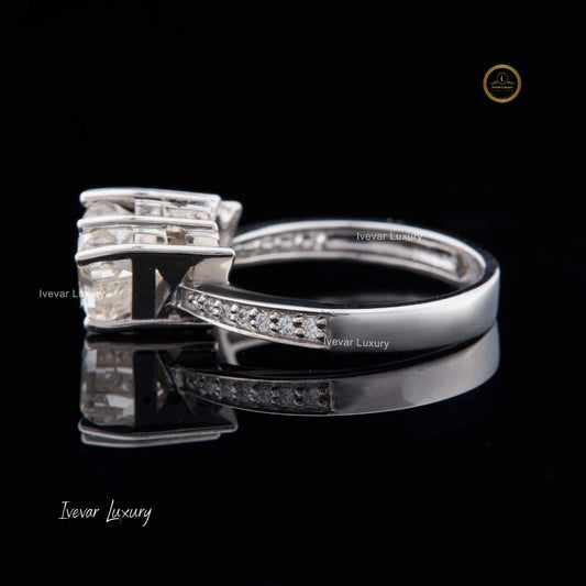 1.50CT Crown Shape Gorgeous Fancy Diamond Rings Fine Jewelry Custom Pure 925 Sterling Silver Ring Fashionable By Ivevar