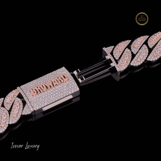 Custom Cuban Chain 17mm & 22inches Longer  Moissanite Diamond Luxury Necklace By Ivevar