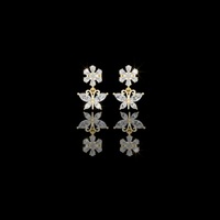 1.59 TCW Desire Moissanite Multi Cut Diamond Butterfly Drop Earrings Floral-Inspired Fine Jewelry