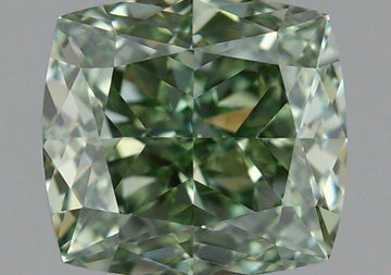Perfect 1.07 CT Cushion Shape Fancy Vivid Green Color VVS1 Clarity Lab Grown Diamond For Slow Fire
