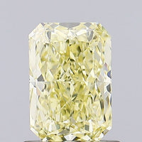 Perfect 0.87 CT Radiant Shape Fancy Vivid Yellow Color VVS1 Clarity Lab Grown Diamond For True Bloom