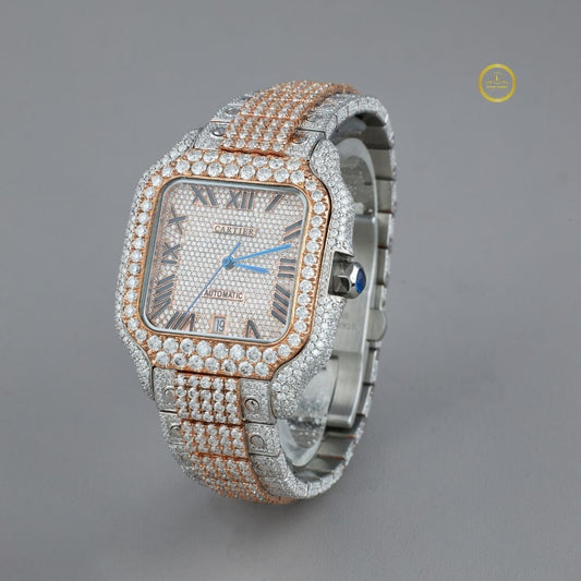Full Iced Out Moissanite Diamond Watch with Date Display by Ivevar
