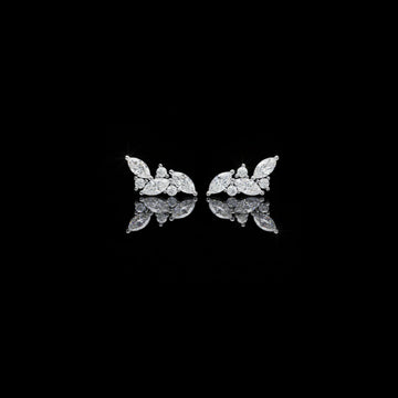 0.28 CT Luxury Finest Lab Created Diamond Marquise Leaf Climber Earring for Birthday Gift