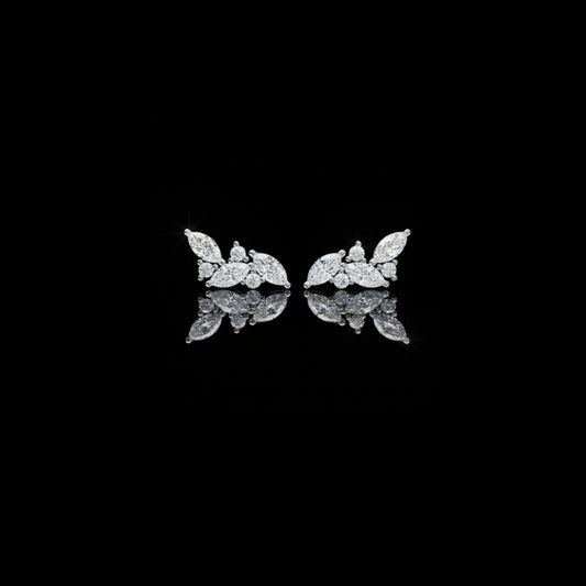 1.5 CT Luxury Finest Moissanite Diamond Marquise Leaf Climber Earring for Birthday Gift