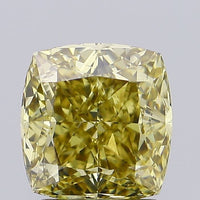 Stylish 3.00 CT Cushion Shape Fancy Yellow Color VS1 Clarity Moissanite Diamond For Birthday Ring