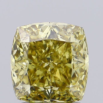 Stylish 3.00 CT Cushion Shape Fancy Yellow Color VS1 Clarity Moissanite Diamond For Birthday Ring