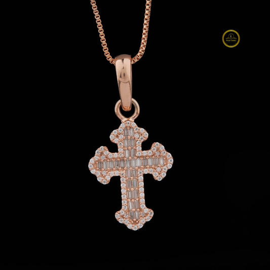 Cross With Bugget Moissonite Diamond by Ivevar.