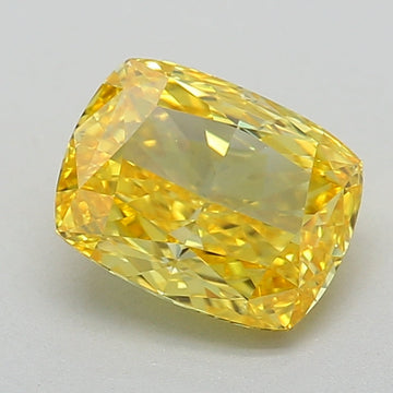 Perfect 1.08 CT Cushion Shape Fancy Vivid Yellow Color VVS1 Clarity Lab Grown Diamond For Quiet Hope