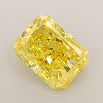 High Quality 0.90 CT Radiant Shape Fancy Vivid Yellow Color VVS1 Clarity Lab Grown Diamond For Long After