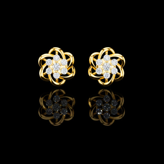 0.39 TCW Fine Jewelry Floral Knot Lab Grown Round Cut Diamond Stud Earrings