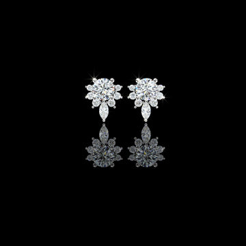 2.14 TCW Sustainable Sparkle Top Luxury Round Cut Lab Grown Diamond Earring For Soft Corner