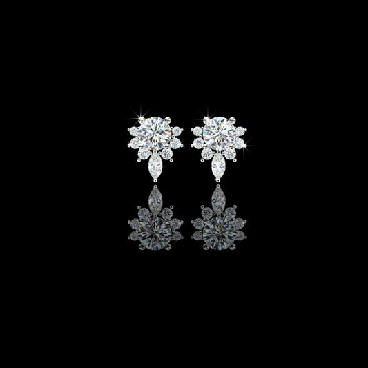 2.14 TCW Sustainable Sparkle Top Luxury Round Cut Moissanite Diamond Earring For Soft Corner