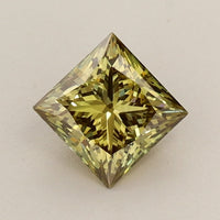 Gift 0.70 CT Princess Shape Fancy Intense Green Color VS1 Clarity Lab Grown Diamond For One Sky