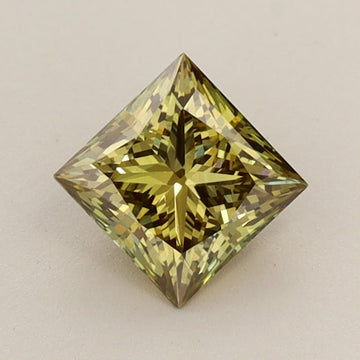 Gift 0.70 CT Princess Shape Fancy Intense Green Color VS1 Clarity Lab Grown Diamond For One Sky
