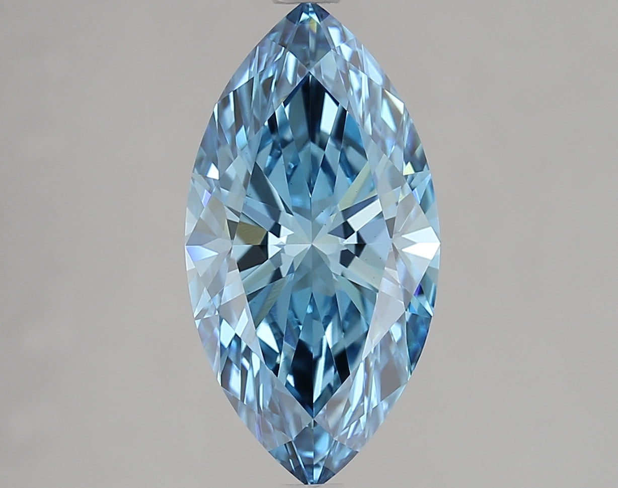 Premium 3.02 CT Marquise Shape Fancy Vivid Blue Color VS1 Clarity Moissanite Diamond For Propose Ring