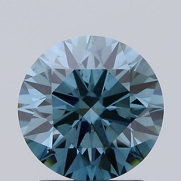 Beautiful 2.04 CT Round Shape Fancy Vivid Grayish Blue Color VS2 Clarity Moissanite Diamond For Wedding Ring