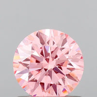Shinny 0.70 CT Round Shape Fancy Vivid Pink Color VVS1 Clarity Lab Grown Diamond For Long After