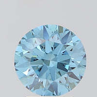 Experience Luxury 2.06 CT Round Shape Fancy Vivid Blue Color VVS2 Clarity Moissanite Diamond For her Ring