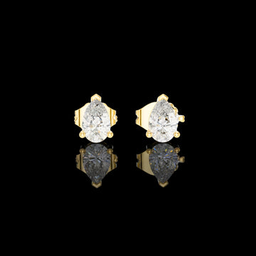 1.00 TCW Pear Shaped Moissanite Diamond Stud Earrings with Classic Three Prong Setting for Dailywear