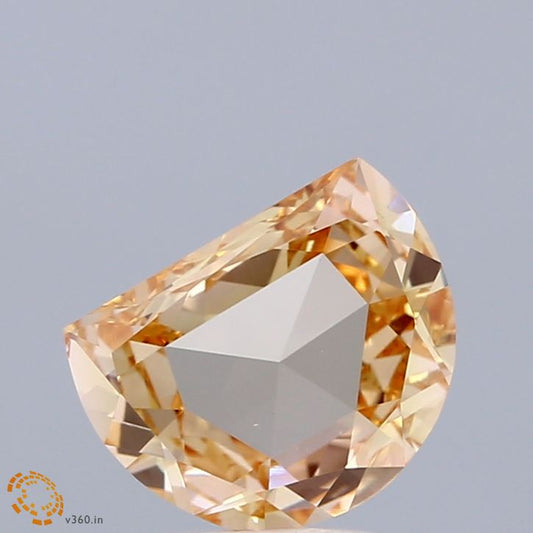 Luxurious 1.35 CT Antique Shape Fancy Orangy Yellow Color VS1 Clarity Moissanite Diamond For Anniversary Ring
