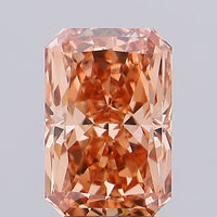 Top Quality 3.13 CT Radiant Shape Fancy Vivid Brown Pink Color VS1 Clarity Moissanite Diamond For Gift Ring