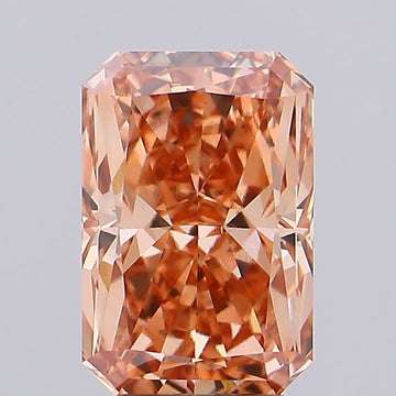 Top Quality 3.13 CT Radiant Shape Fancy Vivid Brown Pink Color VS1 Clarity Moissanite Diamond For Gift Ring
