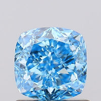 Excellent 1.09 CT Cushion Shape Fancy Vivid Blue Color VVS1 Clarity Lab Grown Diamond For This Moment