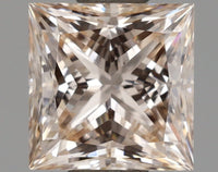 Dazzling 1.51 CT Fancy Intense Pink Brown Color Princess Shape VS1 Clarity Lab grown Diamond For Propose Ring