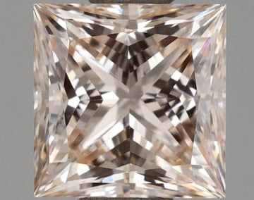 Dazzling 1.51 CT Fancy Intense Pink Brown Color Princess Shape VS1 Clarity Lab grown Diamond For Propose Ring