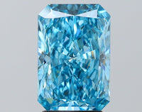 Beautiful 3.02 CT Radiant Shape Fancy Vivid Blue Color SI1 Clarity Moissanite Diamond For Surprise Ring