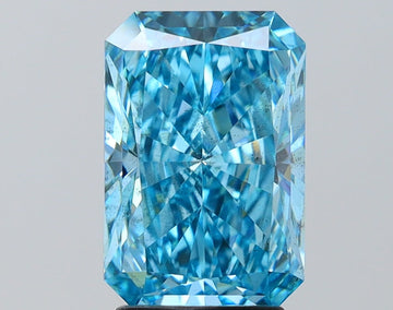 Beautiful 3.02 CT Radiant Shape Fancy Vivid Blue Color SI1 Clarity Moissanite Diamond For Surprise Ring