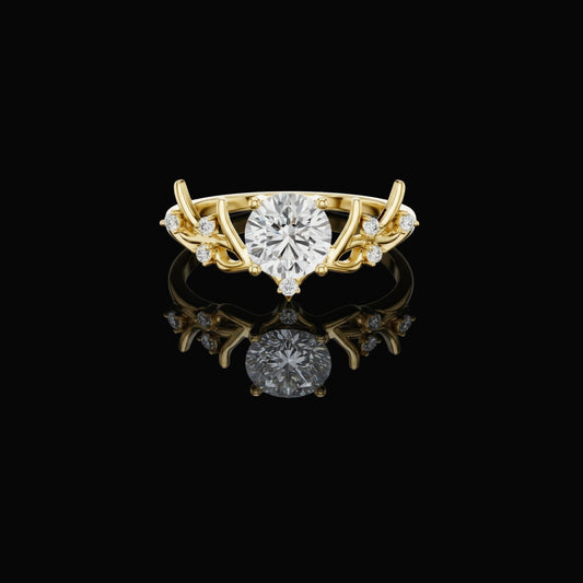 1.00 CT Royal Lab Grown Round Cut Diamond Ring with Side Accents For Every Style