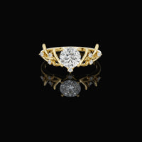 1.00 CT Royal Moissanite Round Cut Diamond Ring with Side Accents For Every Style