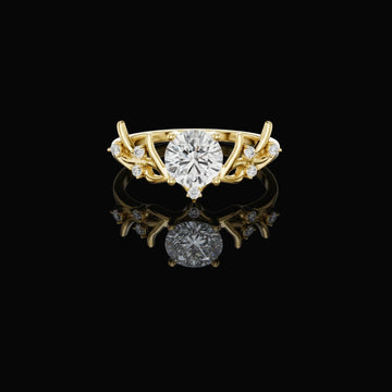 1.00 CT Royal Moissanite Round Cut Diamond Ring with Side Accents For Every Style