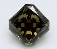 Custom Luxury 3.08 CT Radiant Shape Fancy Deep Green Color VS1 Clarity Moissanite Diamond For Her Ring