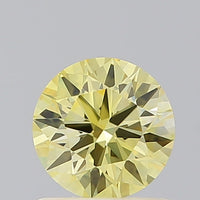 Marvelous 0.71 CT Round Shape Fancy Intense Yellow Color VVS1 Clarity Lab Grown Diamond For Calm Steps