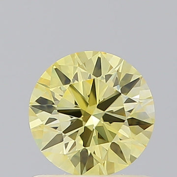 Marvelous 0.71 CT Round Shape Fancy Intense Yellow Color VVS1 Clarity Lab Grown Diamond For Calm Steps