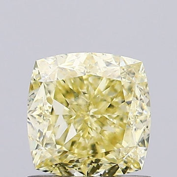 Sparkling Fancy Intense Yellow Color VS2 Clarity 1.00 CT Cushion Shape Moissanite Diamond For Custom Ring