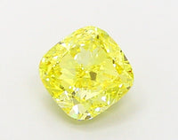 Sparkling 1.10 CT Cushion Shape Fancy Vivid Yellow Color VVS1 Clarity Lab Grown Diamond For That Touch