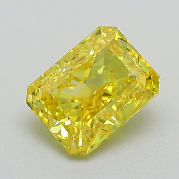 Custom 0.98 CT Radiant Shape Fancy Vivid Yellow Color VVS1 Clarity Lab Grown Diamond For Quiet Spark