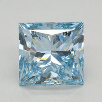 Someone 0.91 CT Princess Shape Fancy Intense Blue Color VS1 Clarity Lab Grown Diamond For Soft Turns