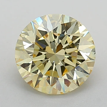 Trendy 2.03 CT Round Shape Fancy Intense Yellow Color VS2 Clarity Moissanite Diamond For Birthday Ring