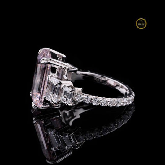 Old World Charm Silver Bridal Ring Unique Vintage Moissanite Diamond Wedding Band